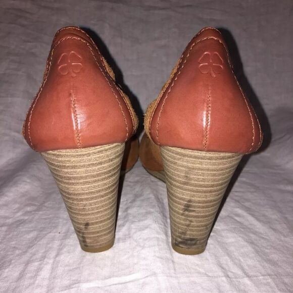 LUCKY BRAND "Gabrielle" Amber & Beige Wedge-6M - Picture 8 of 8